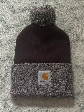 Purple Carhartt Knit Pom Hat